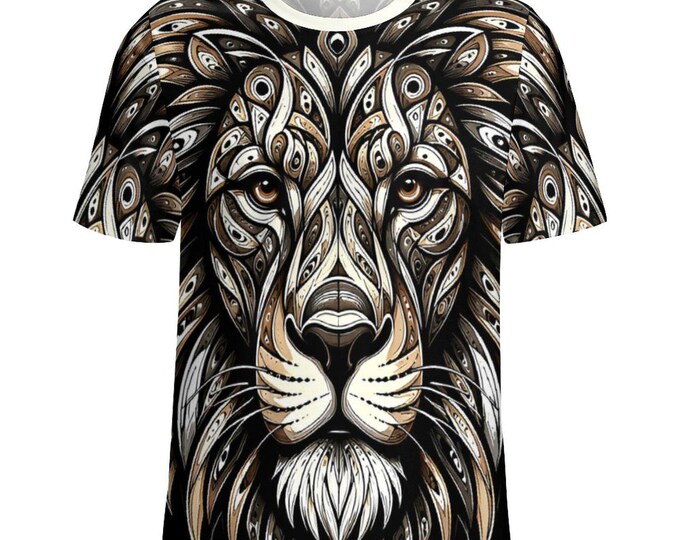 Native Lion T-Shirt for Sale by Swaggy Shirts on Etsy, Lion Lover Shirts, Lion Graphic Tee, Lion Spirit Animal T-Shirt, Animal Lover Gifts