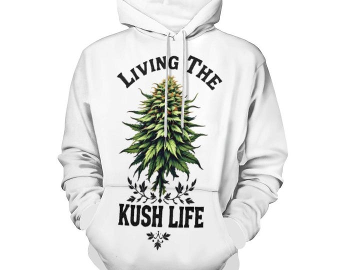 Living the Kush Life Hoodie for Sale by Swaggy Shirt on Etsy, Funny Cannabis Hoodie, Weed Design Hoodie, Marijuana Lover Gift, Stoner Hoodie