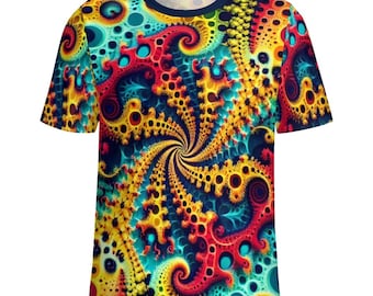 Classic Fractal Shirt for Sale by Swaggy Shirts on Etsy, Funky Trippy Clothing, Psychedelic T-Shirt, Festival Apparel, Mandelbrot Shirt Gift