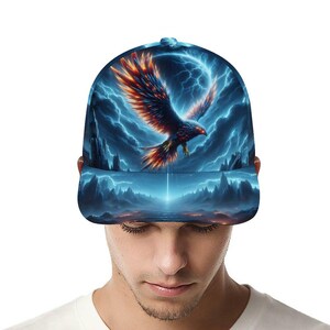 Boné de águia nativa Thunderbird das Primeiras Nações Indígenas à venda pela Swaggy Shirts no Etsy, boné de águia nativa americana, boné de beisebol Thunderbird imagem 7