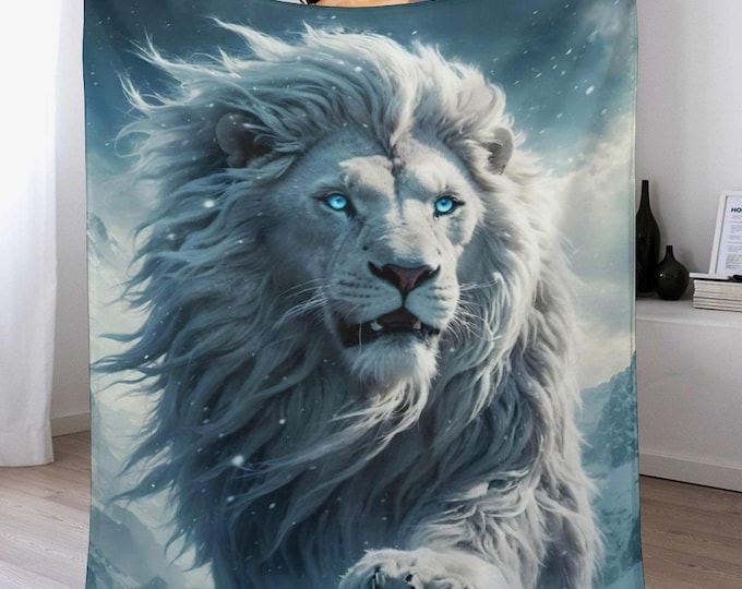 Mystical Majestic Lion Flannel Blanket (One-sided Printing)-40"×50"