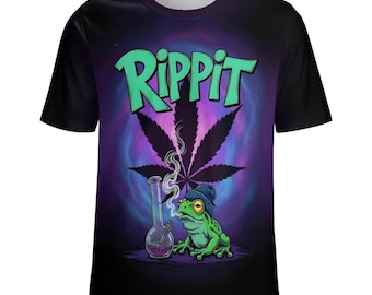 Rippit Frog Stoner Shirt, Cannabis Leaf T-Shirt for Sale by Swaggy Shirt on Etsy, Marijuana Graphic Shirt, Funny Weed Tee, 420 Smoking Shirt