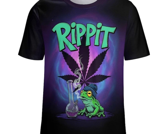 Rippit Frog Stoner Shirt, Cannabis Leaf T-Shirt for Sale by Swaggy Shirt on Etsy, Marijuana Graphic Shirt, Funny Weed Tee, 420 Smoking Shirt