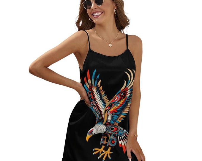 Native Eagle Dress for Sale by Swaggy Shirt on Etsy, American Eagle Dress, Women's Eagle Dress, Animal Lover Gift, Eagle Spirit Animal Dress