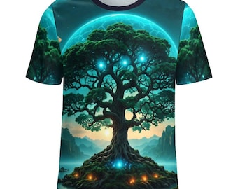Magical Tree of Life T-Shirt for Sale by Swaggy Shirt on Etsy, Nature Lover Shirt, Men's Spiritual Tee, Forest Tree Shirt, Tree Lovers Shirt