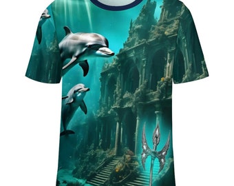 Lost City of Atlantis T-Shirt for Sale by Swaggy Shirt on Etsy, Men's Spiritual Shirt, Vintage Atlantis Travel T-Shirt, Aesthetic Clothing