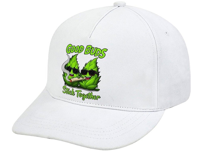 Good Buds Cannabis Hat, Funny Weed Cap, Adjustable Fitted Hat, Stoner Gift Cap, Outdoor Hat, Custom Baseball Cap, Hiking Fishing Camping Hat