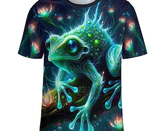 Psychedelic Frog T-Shirt for Sale by Swaggy Shirts on Ftsy, Mushrooms Frog Shirt, Trippy Shirt, Men's Psychedelic Frog Tee, Frog Lover Gifts