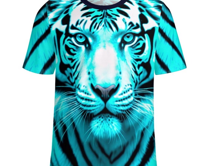 Black Light Tiger T-Shirt for Sale by Swaggy Shirts on Etsy, Tiger Face Shirt, Tiger Design T-Shirt, Animal Lover Shirts, Tiger Gifts Shirt