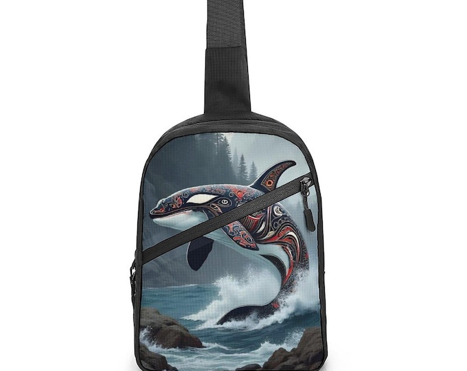 Indigenous First Nations Native Orca Killer Whale Crossbody Sling Bag for Sale by Swaggy Shirts on Etsy, American Killer Whale Shoulder Bag