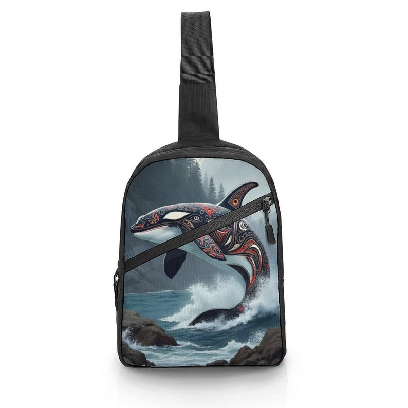 Indigenous First Nations Native Orca Killer Whale Crossbody Sling Bag ...