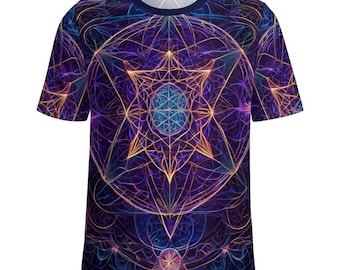 Psychedelic Shirt, Sacred Geometry T-Shirt for Sale by Saggy Shirts on Etsy, Mandala Gift Shirt, Flower of Life T-Shirt, Festival Clothing