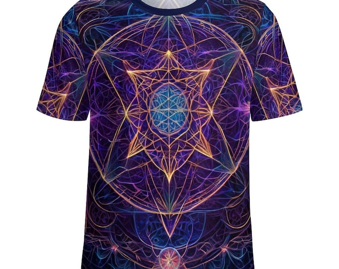 Psychedelic Shirt, Sacred Geometry T-Shirt for Sale by Saggy Shirts on Etsy, Mandala Gift Shirt, Flower of Life T-Shirt, Festival Clothing