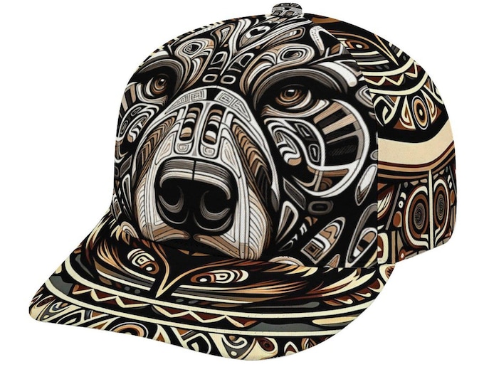 Indigenous First Nation Native Bear Hat for Sale by Swaggy Shirt on Etsy, Bear Dad Cap, American Bear Hat, Gift for Him, Native American Hat