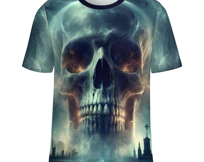 Dark Skull Halloween T-Shirt for Sale by Swaggy Shirt on Etsy, Gothic Skull Tee, Halloween Skull Shirt, Horror Night Shirt, Skull Lover Gift