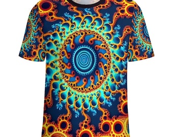 Funny Fractal Shirt for Sale by Swaggy Shirts on Etsy, Psychedelic T-Shirt, Mandala Set Shirts, Men's Festival Shirt, Fractal Party T-Shirt