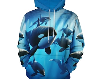 Orca Killer Whale Hoodie for Sale by Swaggy Shirts on Etsy, Orca Lover Hoodie, Whale Sweater, Dolphin Hoodie, Animal Sweater, Gifts for Dad