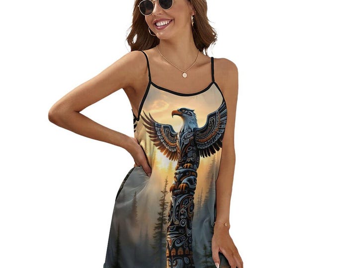 Women's Eagle Dress, Native Eagle Dress for Sale by Swaggy Shirt on Etsy, American Eagle Dress, Animal Lover Gift, Eagle Spirit Animal Dress