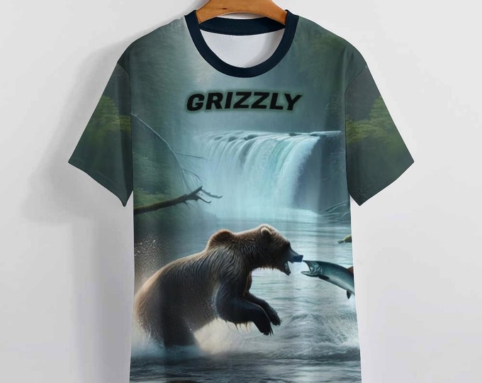 Grizzly Bear T-Shirt for Sale by Swaggy Shirts on Etsy, Funny Grizzly Bear Tee, Bear Graphic T-Shirt, Animal Lover Shirt, Vintage Bear Shirt