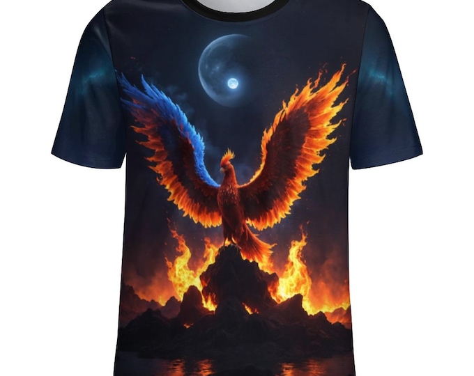 Fire Phoenix T-Shirt for Sale by Swaggy Shirt on Etsy, Phoenix Shirt, Fire Bird Shirts, Red Fire Bird Tee, Gift for Father, Fantasy T-Shirt