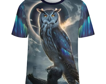 Mystical Owl T-Shirt for Sale by Swaggy Shirts of Etsy, Spirit Animal Shirt, Owl Design T-Shirt, Forest Bird Tee, Nature Lover Gifts Shirt