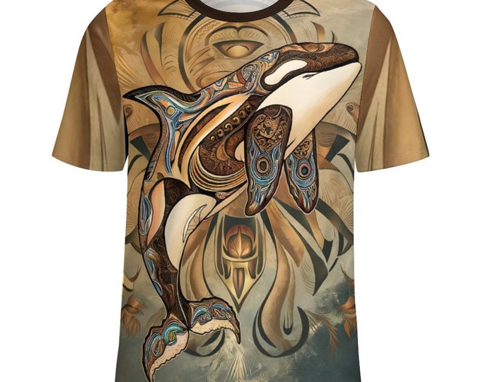 Native Orca Killer Whale T-Shirt for Sale by Swaggy Shirts on Etsy, First Nations Shirt, Orca Lover Shirts, Whale Shirt, Sea Animal T-Shirt