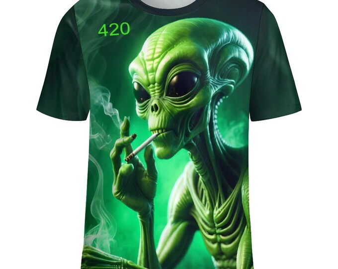 420 Alien T-Shirt for Sale by Swaggy Shirts on Etsy, Weed Skull Shirt, Marijuana T-Shirt, Alien Cannabis Shirt, Funny Weed Tee, Gift for Him