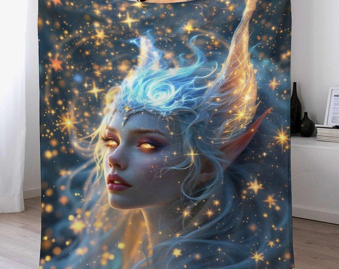 Enchanted Spirit Goddess Flannel Blanket, Mystical Goddess Throw, Spiritual Boho Blanket, Anti-Pill Cozy Bed Blanket, Fantasy Art Blankets