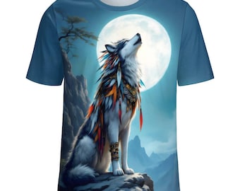 Spirit Wolf T-Shirt for Sale by Swaggy Shirts on Etsy, Animal Lover Shirt, Wolf Graphics T-Shirt, Wolf Spirit Animal Tee, Wolf Lovers Gifts