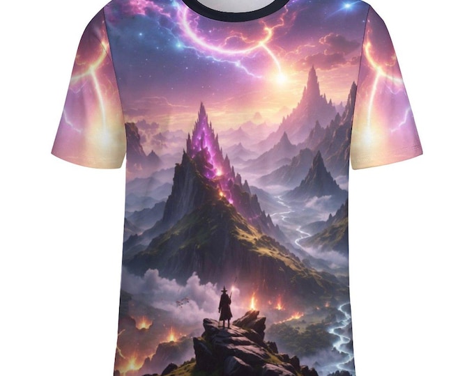 Fantasy Wizard T-Shirt for Sale by Swaggy Shirt on Etsy, Adventure Shirts, Camping Shirt, Mountain T-Shirt, Nature Lover Gift, Outdoor Shirt