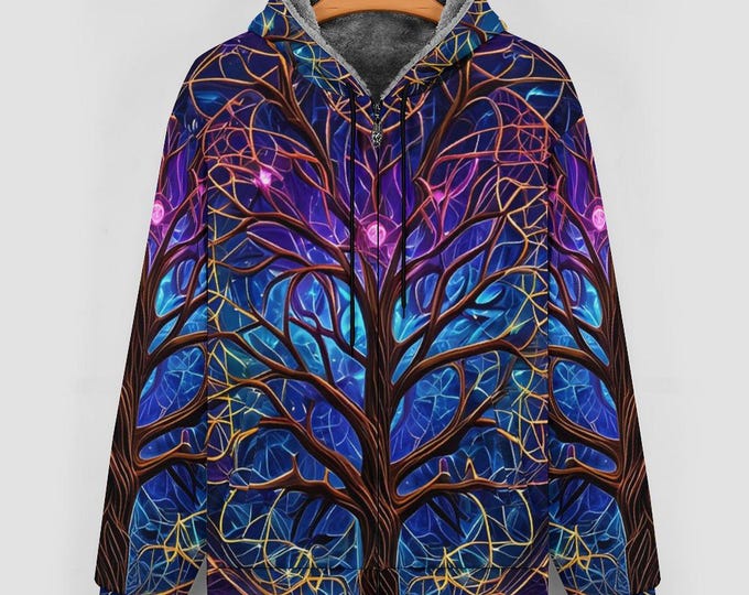 Tree of Life Zippered Hoodie for Sale by Swaggy Shirt on Etsy, Nature Lover Sweater, Tree Roots Hoodie, Forest Tree Hoodie, Adventure Hoodie