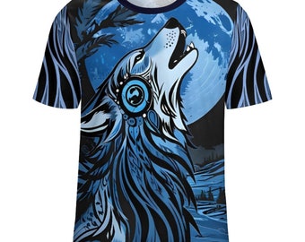 Camiseta de lobo aullador nativo a la venta en Swaggy Shirts Etsy, camiseta de las Primeras Naciones, camiseta con espíritu animal del lobo, camiseta de lobo para hombre, regalo para amantes de los animales