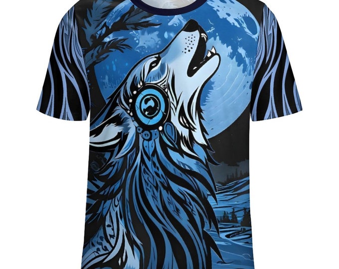 Native Howling Wolf T-Shirt for Sale by Swaggy Shirts Etsy, First Nations Shirt, Wolf Spirit Animal Tee, Men's Wolf Shirt, Animal Lover Gift