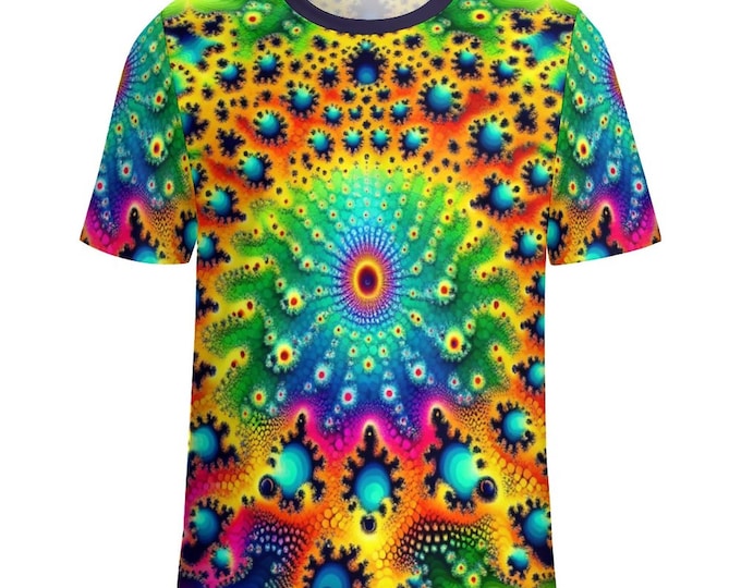 Men's Trippy Fractal Shirt for Sale by Swaggy Shirts on Etsy, Mandelbrot Shirt, Psychedelic Art T-Shirt, Festival Clothing, Gifts for Father
