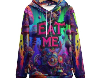 Trippy Psychedelic Eat Me Hoodie For Sale by Swaggy Shirts on Etsy, Festival Clothing, Hippy Hoodie, Psychedelic Clothes, Rave Hoodie