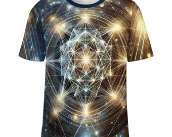 Sacred Geometry T-Shirt for Sale by Swaggy Shirt on Etsy, Psychedelic Shirt, Festival Clothing, Men's Geometric Printed Tee, Spiritual Shirt