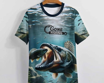 Walleye Fishing Shirt, Gone Fishing T-Shirt by Swaggy Shirt on Etsy, Men Fishing Shirt, Funny Fishing Tee, Gift for Dad, Fishing Lover Shirt