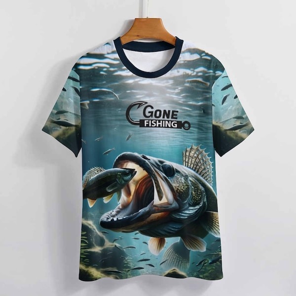 Walleye - Gone Fishing T-Shirt by Swaggy Shirts on Etsy - For-dad Shirte - Fishe rman - Fis h - Fishful Art - Fishfulness - Fishing Shirte