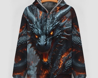 Dragon Hoodie for Sale by Swaggy Shirt Online Etsy Shop, Animal Lover Sweater, Funny Dragon Hoodie, Dragon Graphic Hoodie, Dragon Lover Gift