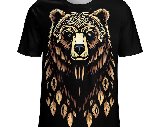 First Nations Indigenous Shirt, Native Bear T-Shirt for Sale by Swaggy Shirt on Etsy, America Bear Shirt, Spirit Animal Tee, Bear Lover Gift