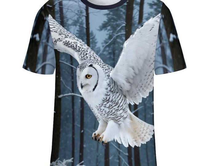Snow White Owl T-Shirt for Sale by Swaggy Shirts on Etsy, Owl Spirit Animal Tee, Owl Graphic T-Shirt, Animal Lover Shirt, Forest Bird Shirt