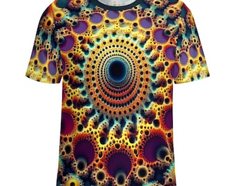 Optical Illusion T-Shirt, Fractal Shirt for Sale by Swaggy Shirts on Etsy, Festival Clothing, Men's Psychedelic T-Shirt, Gift for Brother