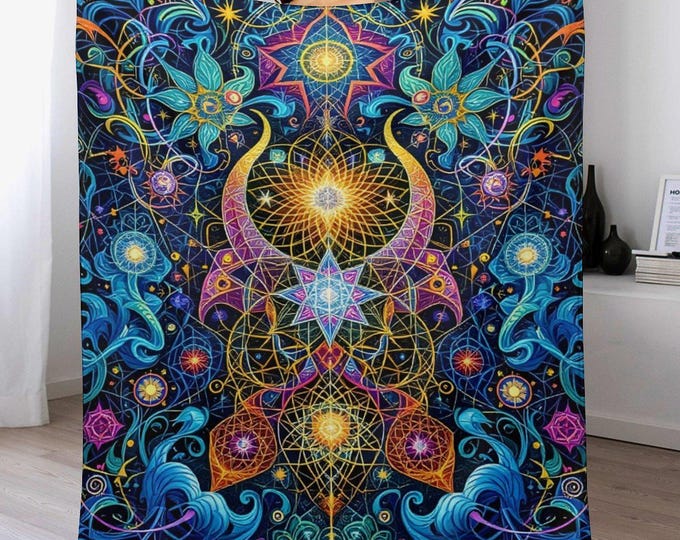 Spiritual Geometry Flannel Blanket (One-sided Printing)-40"×50"