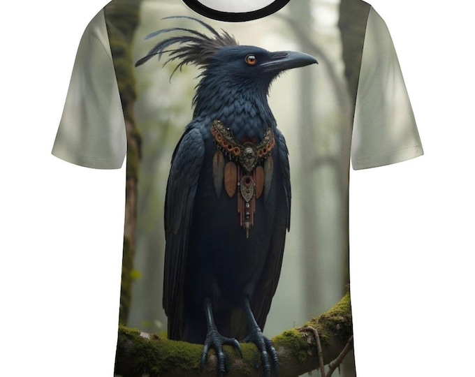 Native Raven T-Shirt for Sale by Swaggy Shirts on Etsy, Raven Spirit Animal Shirt, Indigenous Shirt, Raven Design T-Shirt, Animal Lover Gift