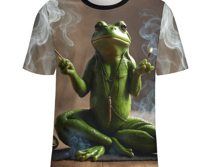 Meditating Frog T-Shirt For Sale by Swaggy Shirt on Etsy, Yoga Frog Shirt, Cute Frog Shirt, Namaste Frog Tee, Mystical Frog Shirt, Yoga Gift