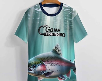 Funny Fishing T-Shirts, Fathers Day Shirt, Gone Fishing T-Shirt by Swaggy Shirts on Etsy, Cool Dad Gifts, Best Fisherman Tees, Fishing Shirt