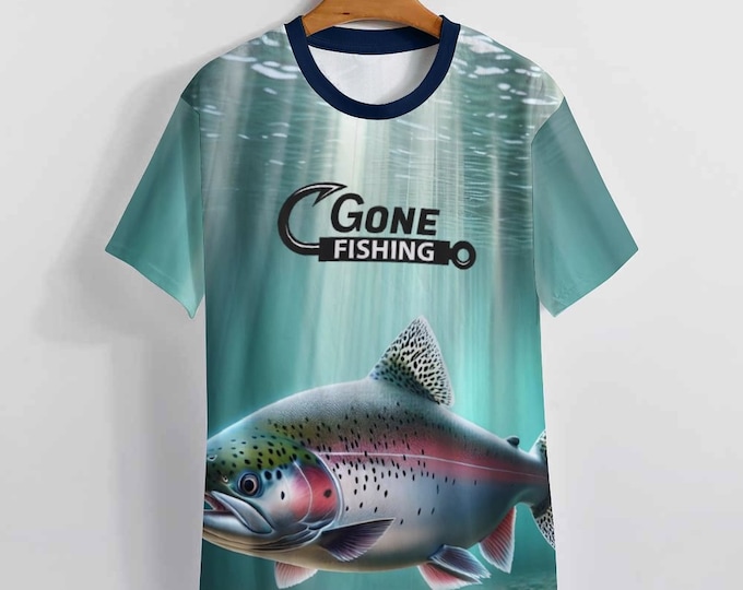 Funny Fishing T-Shirts, Fathers Day Shirt, Gone Fishing T-Shirt by Swaggy Shirts on Etsy, Cool Dad Gifts, Best Fisherman Tees, Fishing Shirt
