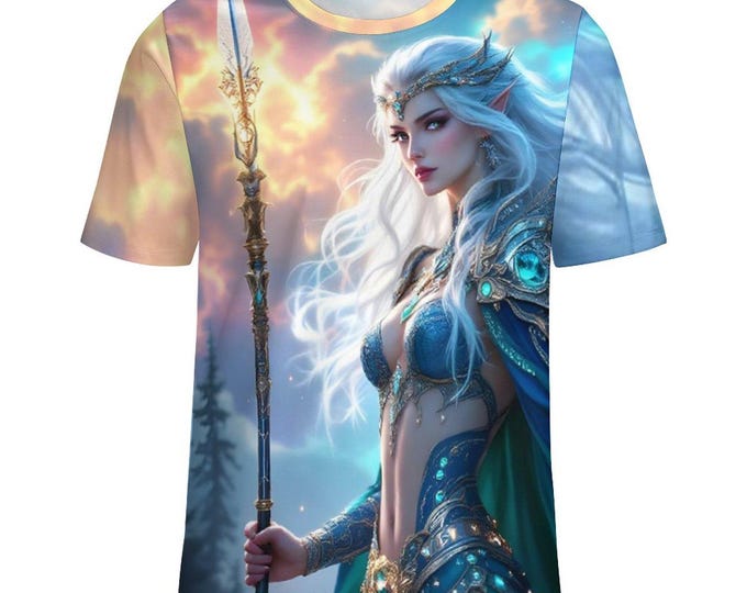 Warrior Elven Goddess T-Shirt for Sale by Swaggy Shirts on Etsy, Women's Goddess Shirt, Mythical Goddess T-Shirt, Magical Goddess Gift Shirt