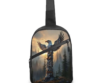 Indigenous First Nations Native Eagle Totem Crossbody Sling Bag for Sale by Swaggy Shirts on Etsy, Eagle Shoulder Bag, Native American Bag