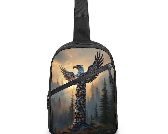 Indigenous First Nations Native Eagle Totem Crossbody Sling Bag for Sale by Swaggy Shirts on Etsy, Eagle Shoulder Bag, Native American Bag